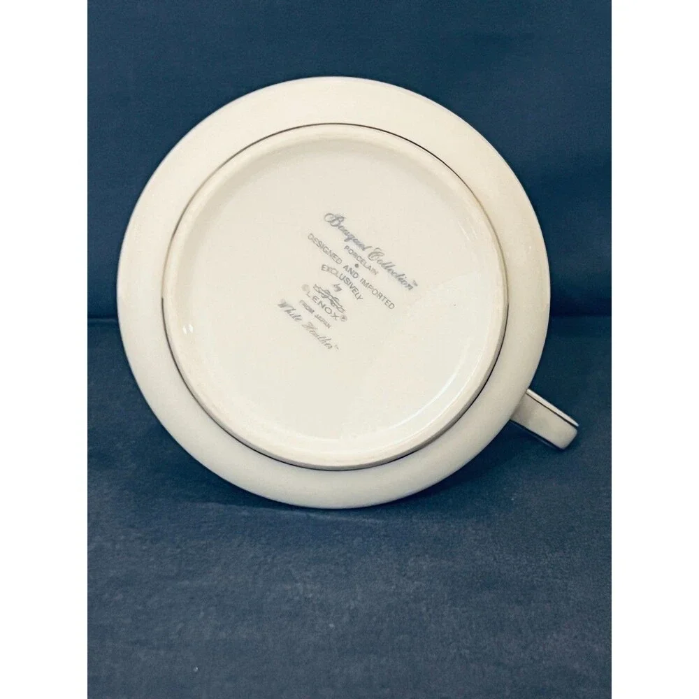 Vintage Discontinued Lenox Bouquet Collection White Heather Porcelain Creamer